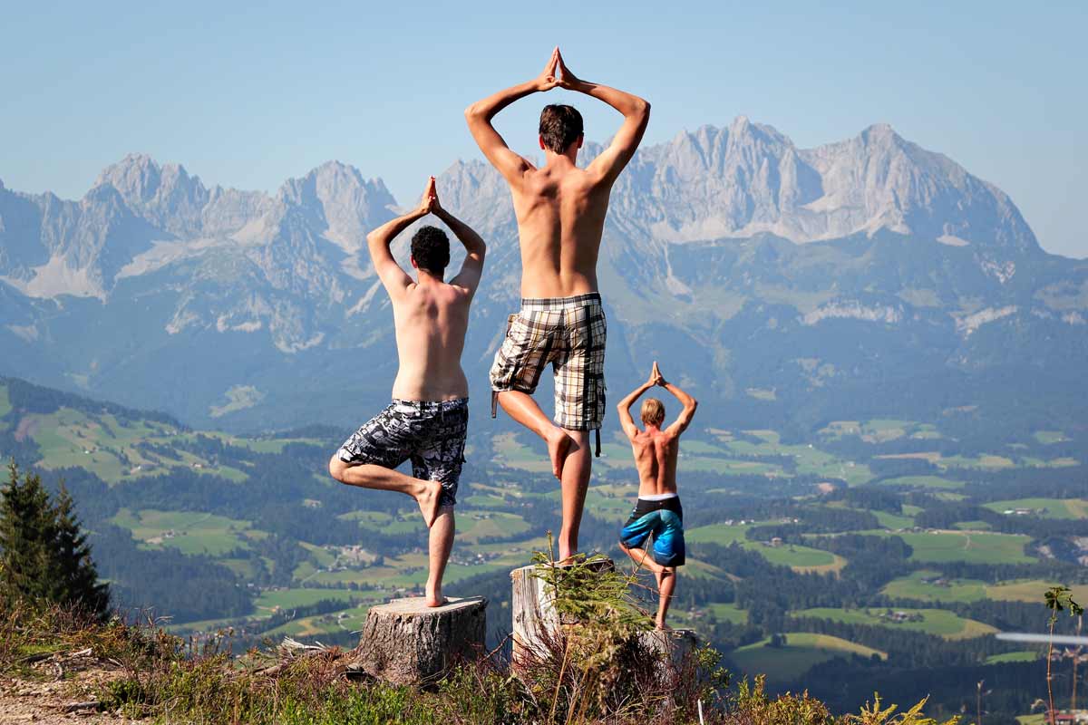 sessione di Yoga in alta quota in Tirolo