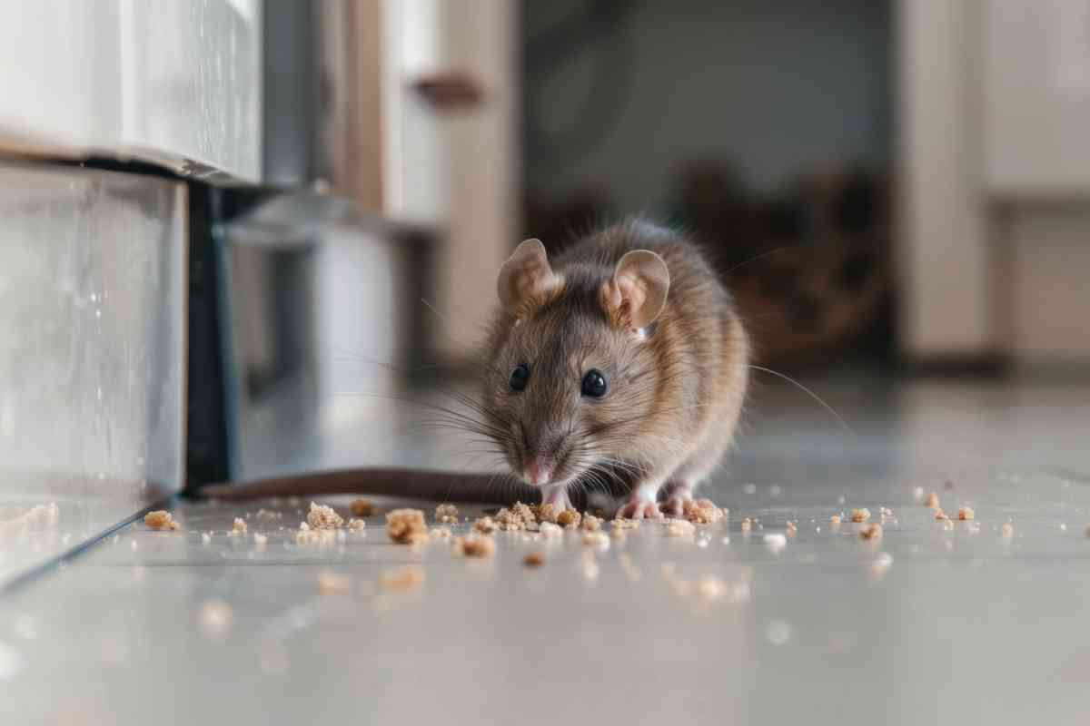 ratto in cucina mangia resti