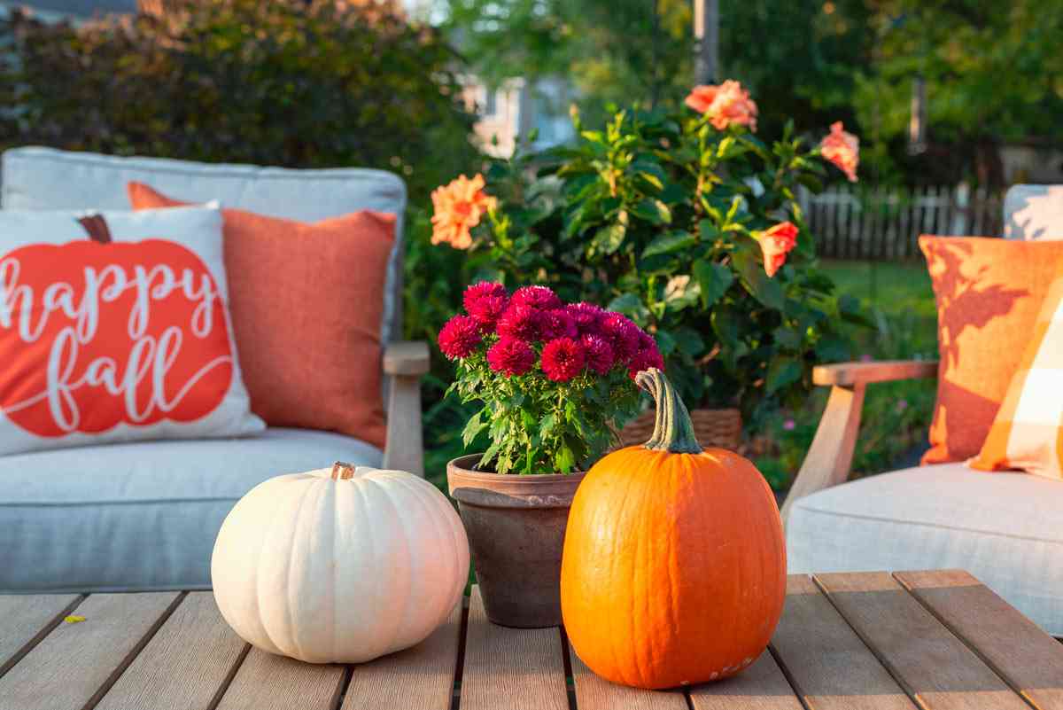 decorazioni per il terrazzo in autunno