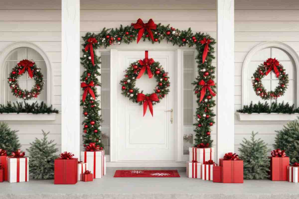 decorazioni ingresso a Natale