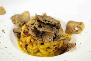 Passatelli con bacon e tartufo