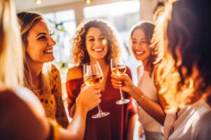 donne fanno brindisi con prosecco