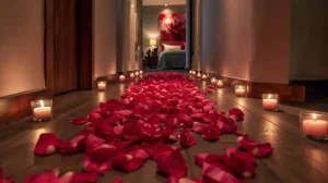 decorazioni con candele per San Valentino